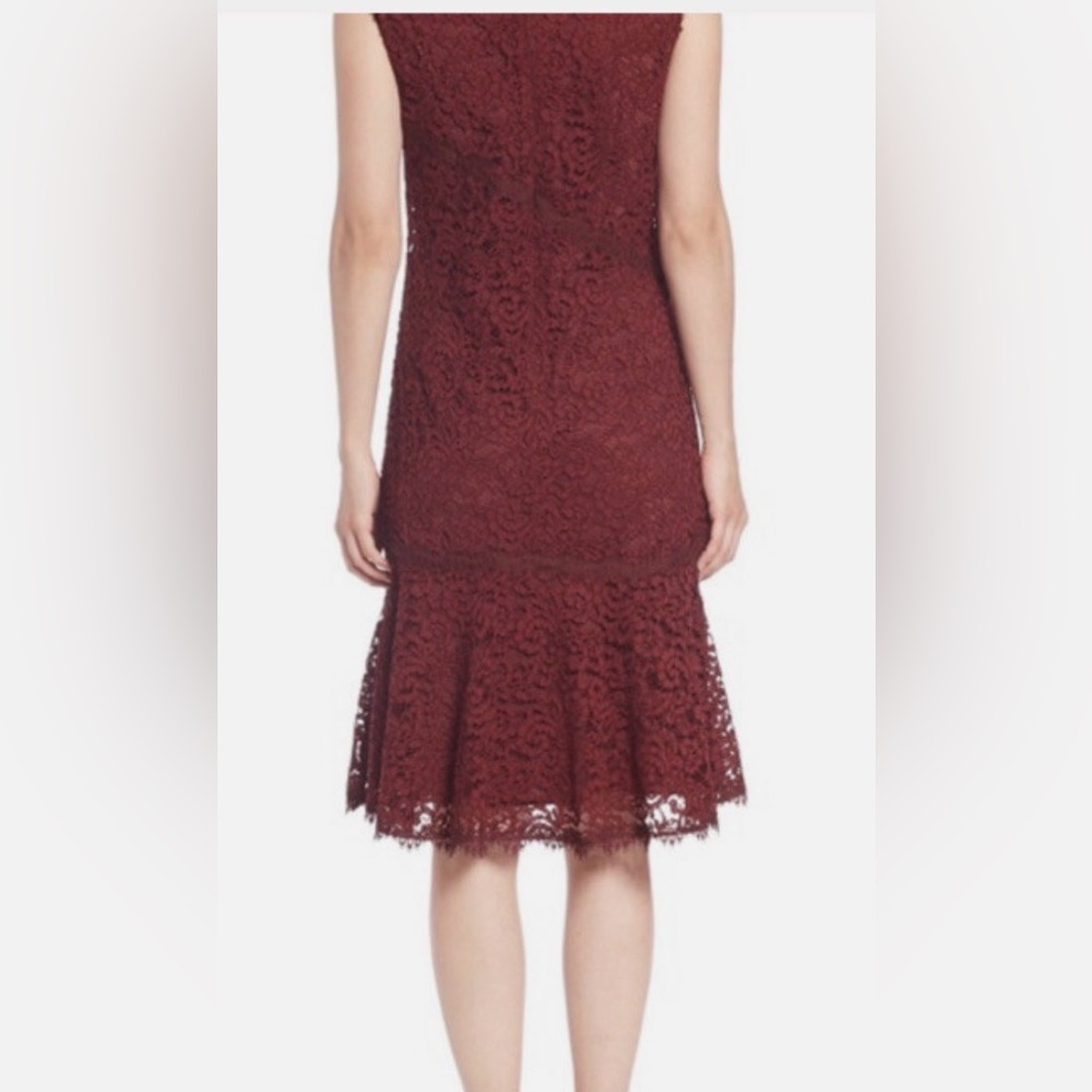 Tory Burch Burgundy Lace Midi Dress - Picture 3 of 5